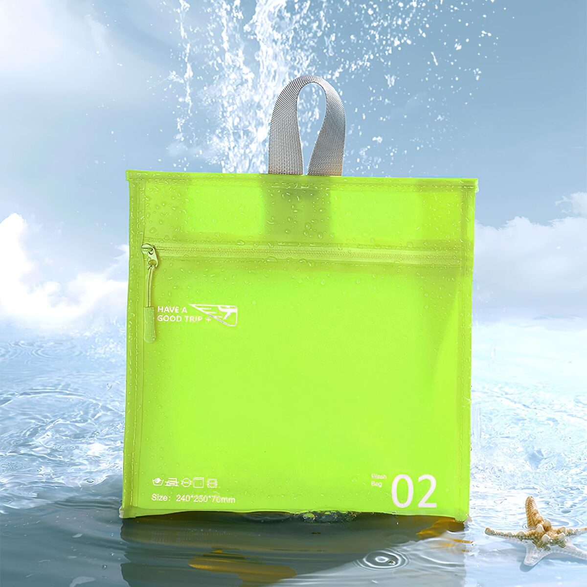 ⁦شنطة ووتر بروف محمولة لادوات المكياج ومستلزمات البحر⁩ - الصورة ⁦2⁩