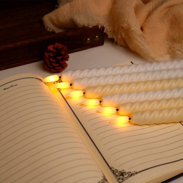 طقم شمع ليد مضئ بدون لهب قطعتين يعمل ببطاريات