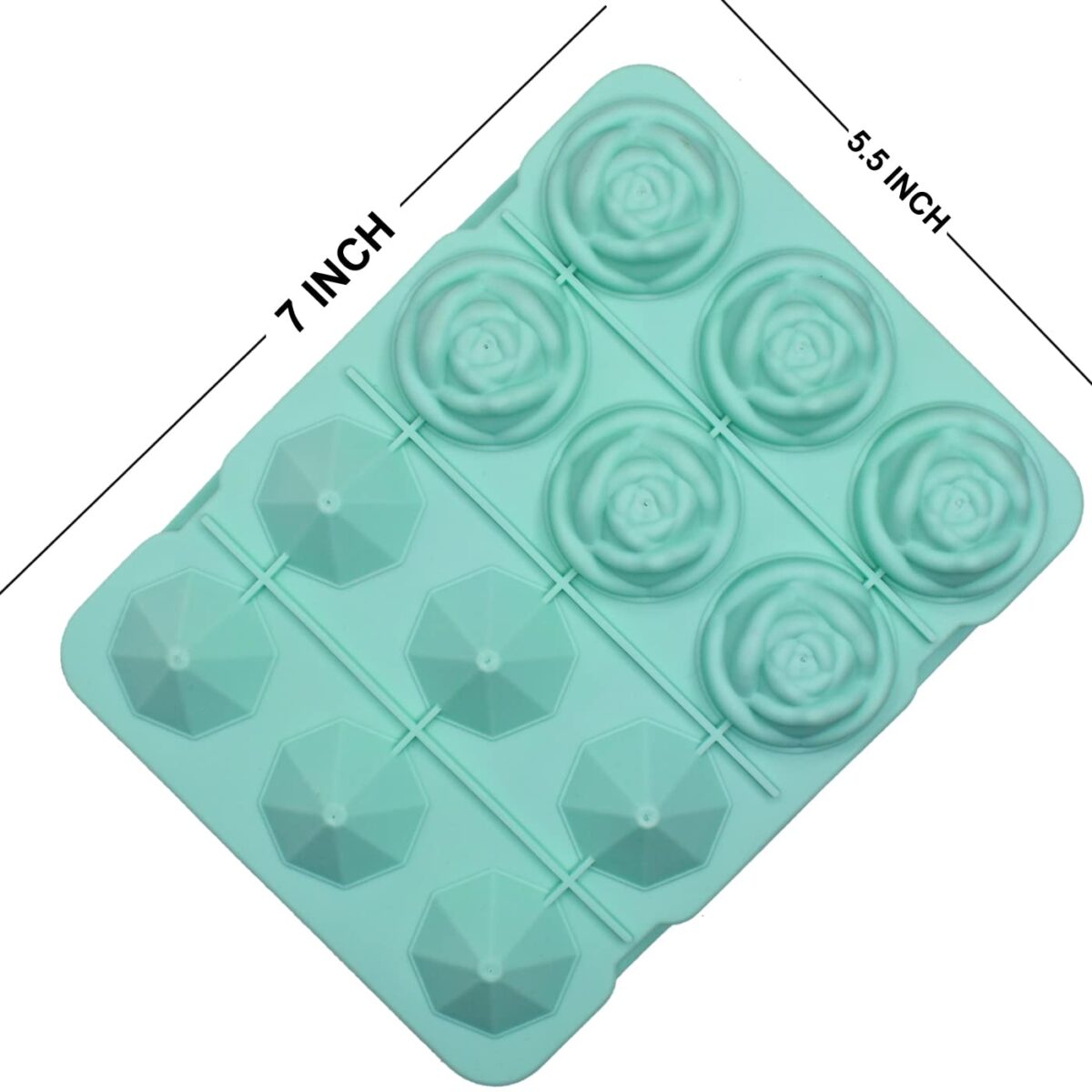 ⁦قالب ثلج سيليكون ثري دي شكل وردة وكرستالة لعمل الحلويات والقهوة المثلجة⁩ - الصورة ⁦3⁩