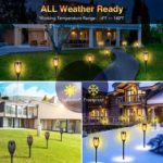 ⁦كشاف شعلة سينسور يعمل بالطاقة الشمسية لاضاءة الحدائق 3 واط⁩ - الصورة ⁦2⁩