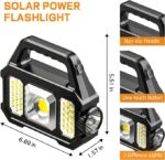 ⁦كشاف طوارئ محمول 6 درجات اضاءة مختلفة يعمل بالطاقة الشمسية⁩ - الصورة ⁦3⁩