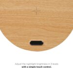 ⁦(2*1)كشاف مكتب خشبي تاتش مع شاحن موبايل لاسلكي سريع⁩ - الصورة ⁦8⁩