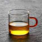 ⁦كوب زجاج بيد الوان للشاي والقهوة واللاتيه 125مللي⁩ - الصورة ⁦4⁩