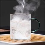 ⁦كوب زجاج بيد الوان للشاي والقهوة واللاتيه 125مللي⁩ - الصورة ⁦5⁩