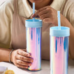 ⁦كوب مموج دابل مع شاليموه وغطاء بتصميم عاكس للضوء 480 ملي من الاكليريك⁩ - الصورة ⁦2⁩