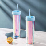 ⁦كوب مموج دابل مع شاليموه وغطاء بتصميم عاكس للضوء 480 ملي من الاكليريك⁩ - الصورة ⁦3⁩