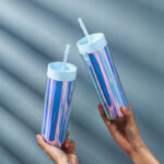 ⁦كوب مموج دابل مع شاليموه وغطاء بتصميم عاكس للضوء 480 ملي من الاكليريك⁩ - الصورة ⁦5⁩