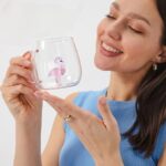 ⁦مج زجاج 400 ملي ثري دي بشكل فلامنجو من الداخل مناسب لشرب العصائر والاتية⁩ - الصورة ⁦2⁩