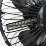 ⁦مروحة ليد مكتب بساعة رقمية تدور 360 درجة تعمل بالشحن⁩ - الصورة ⁦4⁩