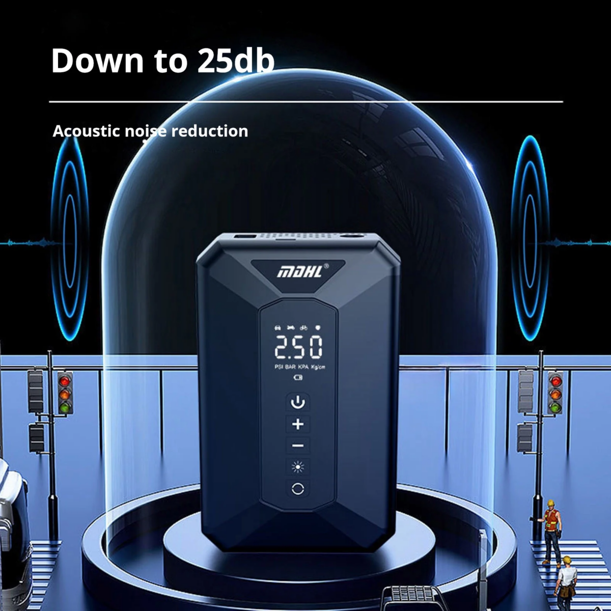 ⁦منفاخ كاوتش سيارة محمول بعداد ديجيتال دقيق ضغط قوي وبكشاف⁩ - الصورة ⁦7⁩