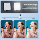 ⁦ترايبود لحمل الموبايل وتصوير الفيديوهات باضاءة وميكروفون عالي الجودة  مع جهاز تحكم عن بعد⁩ - الصورة ⁦7⁩