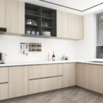 ⁦رول استيكر لاصق شكل خشبي لتجديد ديكور المطبخ باللون البيج الفاتح⁩ - الصورة ⁦4⁩