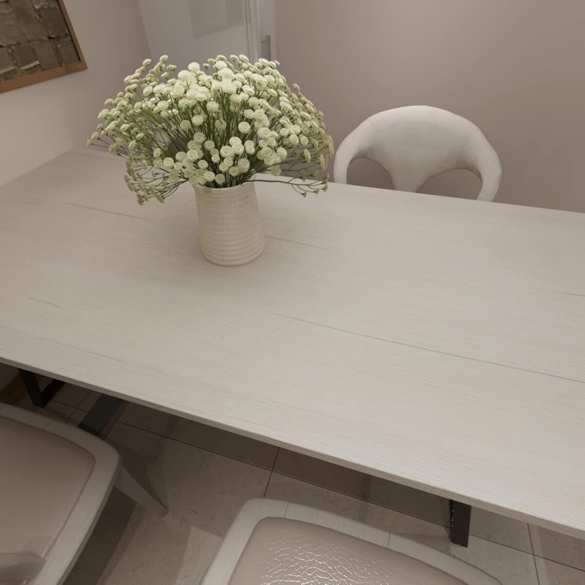 ⁦رول استيكر لاصق شكل خشبي لتجديد ديكور المطبخ باللون البيج الفاتح⁩ - الصورة ⁦5⁩