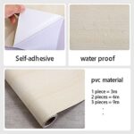 ⁦رول استيكر لاصق شكل خشبي لتجديد ديكور المطبخ باللون البيج الفاتح⁩ - الصورة ⁦6⁩