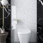 ⁦رول استيكر لاصق شكل جرانيت باللون الابيض لتجديد ديكور المطبخ⁩ - الصورة ⁦2⁩