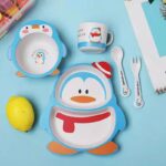 طقم طعام للاطفال 5 قطع شكل بطريق - الصورة 2