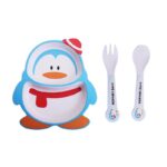 طقم طعام للاطفال 5 قطع شكل بطريق - الصورة 3