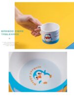 طقم طعام للاطفال 5 قطع شكل بطريق - الصورة 6