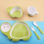 ⁦طقم طعام للاطفال 5 قطع شكل سلحفاه كيوت⁩ - الصورة ⁦7⁩