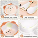 ⁦طقم طعام للاطفال 5 قطع شكل قرد لطيف⁩ - الصورة ⁦3⁩