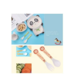 ⁦طقم طعام للاطفال شكل باندا 5 قطع⁩ - الصورة ⁦5⁩