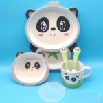 ⁦طقم طعام للاطفال شكل باندا 5 قطع⁩ - الصورة ⁦6⁩