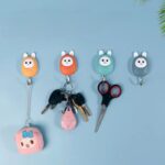 طقم هوك 2 قطعة لاصقة شكل قطة لتعليق المفاتيح