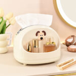 ⁦علبة مناديل بحامل للميك اب والاكسسورات مناسبة لغرف النوم والاطفال والليفنج⁩ - الصورة ⁦2⁩