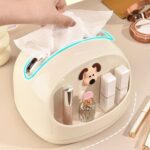 ⁦علبة مناديل بحامل للميك اب والاكسسورات مناسبة لغرف النوم والاطفال والليفنج⁩ - الصورة ⁦4⁩