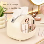 ⁦علبة مناديل بحامل للميك اب والاكسسورات مناسبة لغرف النوم والاطفال والليفنج⁩ - الصورة ⁦9⁩