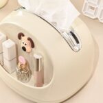 ⁦علبة مناديل بحامل للميك اب والاكسسورات مناسبة لغرف النوم والاطفال والليفنج⁩ - الصورة ⁦3⁩