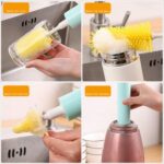 ⁦فرشة كهربائية لتنظيف زجاجات المياة وببرونات الأطفال ب 3 رؤوس مختلفة⁩ - الصورة ⁦3⁩