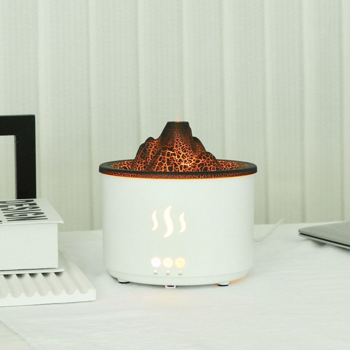 ⁦فواحة مضيئة علي شكل بركان لتعطير وترطيب المنزل بخزان 500 ملي⁩ - الصورة ⁦5⁩