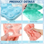 ⁦قالب ثلج سيليكون ثري دي شكل وردة وكرستالة لعمل الحلويات والقهوة المثلجة⁩ - الصورة ⁦5⁩