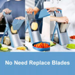 قطاعة ومبشرة يدوية 5 في 1 لتقطيع الخضروات والفاكهة قابلة للطي - الصورة 6