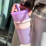 ⁦مج زجاج 650 ملي بيد و شاليموه لشرب العصائر والمشروبات الساخنة⁩ - الصورة ⁦3⁩