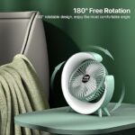 ⁦مروحة مكتب ليد بتصميم مبتكر ب 3 سرعات تهوية مختلفة تعمل بالشحن⁩ - الصورة ⁦4⁩