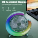 ⁦مروحة مكتب ليد بتصميم مبتكر ب 3 سرعات تهوية مختلفة تعمل بالشحن⁩ - الصورة ⁦10⁩