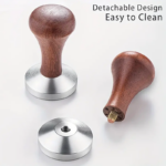 ⁦مكبس اسبريسو ستانلس ستيل بمقبض خشبي⁩ - الصورة ⁦5⁩