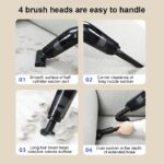 ⁦مكنسة كهربائية لاسلكية محمولة للسيارة  قابلة للشحن بيو اس بي⁩ - الصورة ⁦2⁩