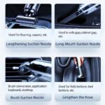 ⁦مكنسة كهربائية لاسلكية محمولة للسيارة  قابلة للشحن بيو اس بي⁩ - الصورة ⁦4⁩