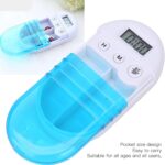 منظم حبوب دواء ديجتيال محمول مزود بساعة ومنبه 2خانات