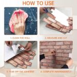 ⁦ورق حائط ثري دي لاصق شكل طوب حجري بديل الدهانات⁩ - الصورة ⁦6⁩