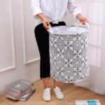 باسكت غسيل ووتر بروف من القماش بسعة كبيرة قابل للطي 50 سم - الصورة 2