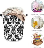 باسكت غسيل ووتر بروف من القماش بسعة كبيرة قابل للطي 50 سم - الصورة 4