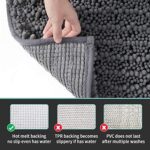 ⁦دواسة حمام مقاس 40 * 60 سم من القطيفة الناعمة مانعة للانزلاق باللون الرمادي⁩ - الصورة ⁦3⁩