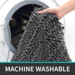 ⁦دواسة حمام مقاس 40 * 60 سم من القطيفة الناعمة مانعة للانزلاق باللون الرمادي⁩ - الصورة ⁦6⁩