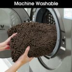 ⁦دواسة حمام وبانيو من القطيفة الناعمة مانعة للانزلاق مقاس 50 * 80 سم باللون البني⁩ - الصورة ⁦6⁩