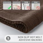 ⁦دواسة حمام وبانيو من القطيفة الناعمة مانعة للانزلاق مقاس 50 * 80 سم باللون البني⁩ - الصورة ⁦5⁩