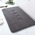 ⁦دواسة حمام وبانيو من القطيفة الناعمة محفورة بكلمة مانعة للانزلاق⁩ - الصورة ⁦6⁩